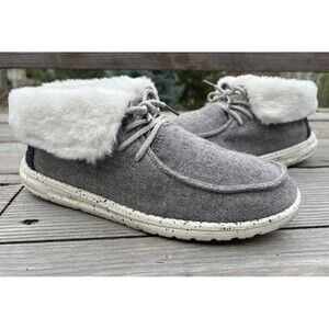 Hey Dude Britt Women’s 7 Faux Fur Lined Ankle Booties Shoes - Charcoal